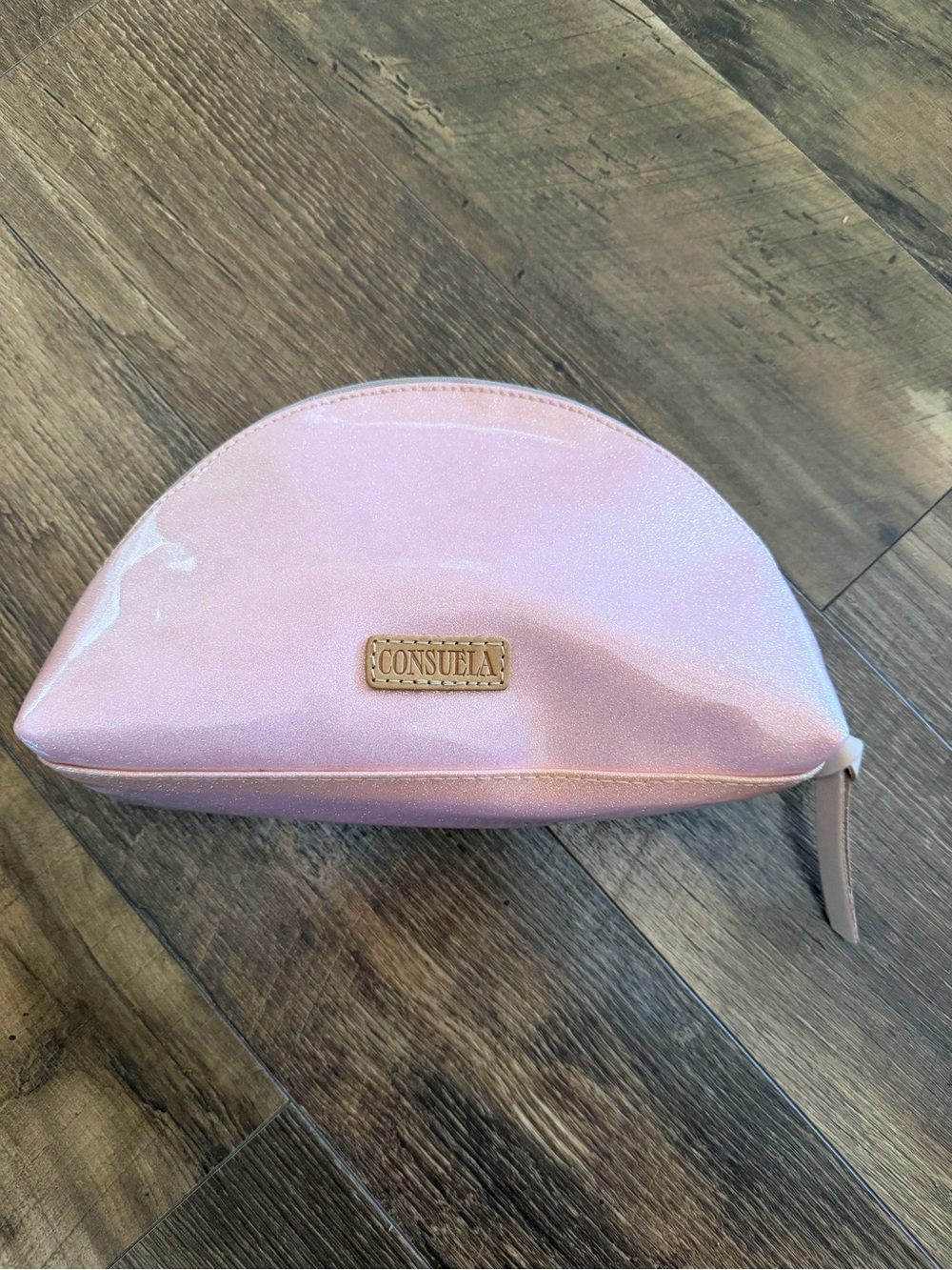 Consuela Shimmery Pink Dome Cosmetic Pouch